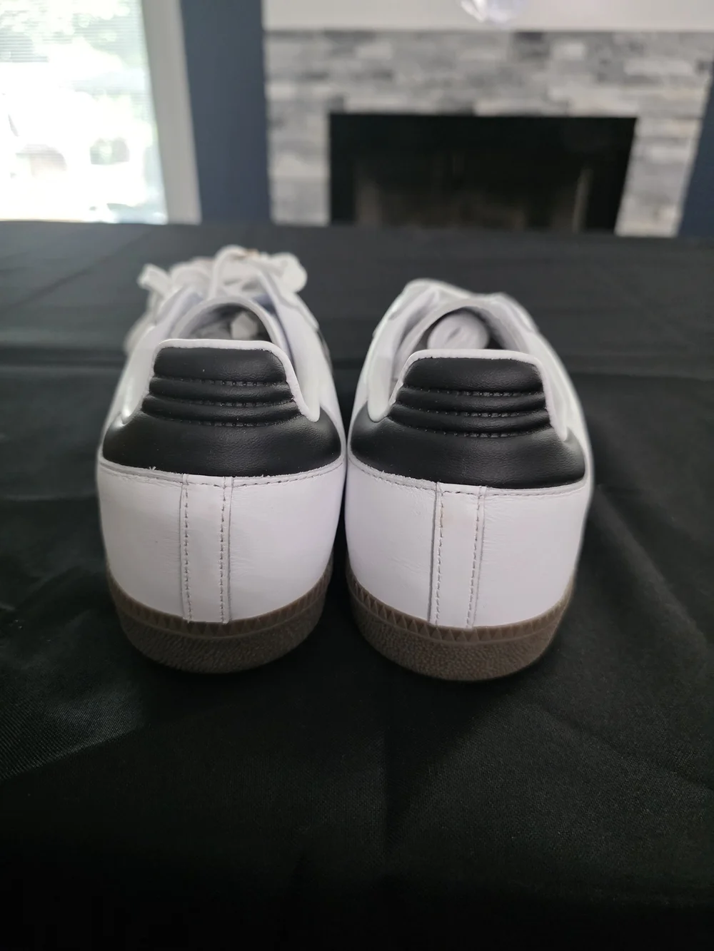 Adidas Samba Shoes - White with Black Stripes